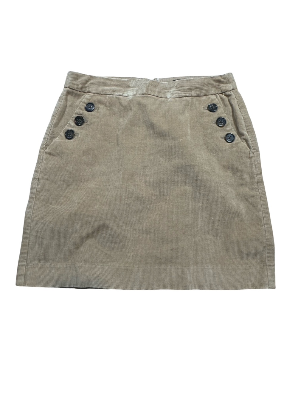 Banana Republic Tan Corduroy Button-Accent Mini Skirt